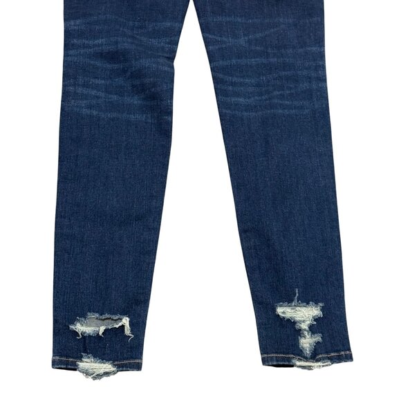 American Eagle Super Stretch X Distressed Skinny Jeans Size 6 Ripped Dark Wash - Picture 5 of 15